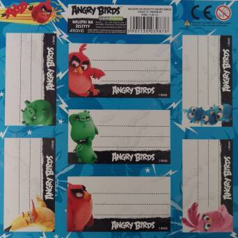 Angry Birds naklejki na zeszyt 7 szt..